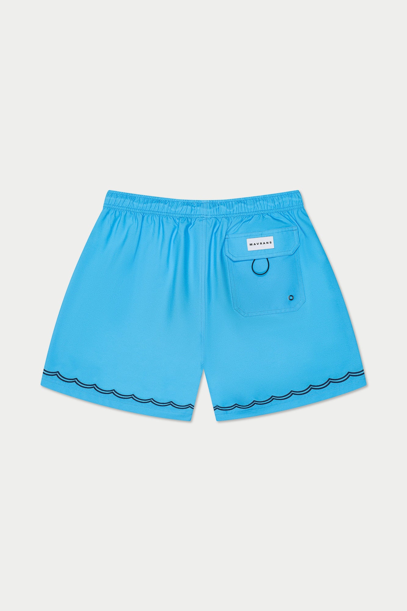 Blue Wavy Stitch Swim Short | Blue