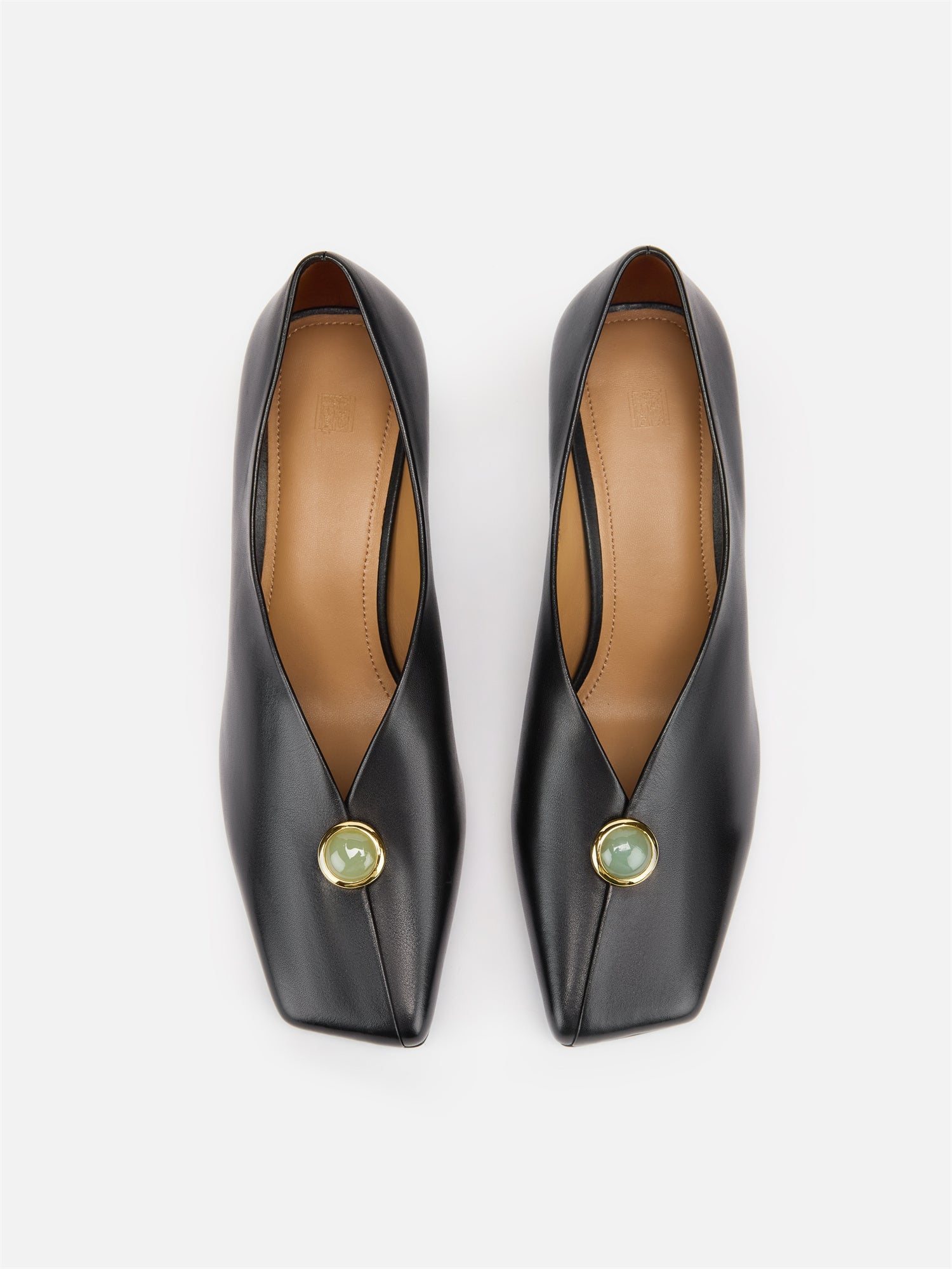 Peony Jade Square-Toed High Heel | Black
