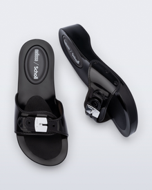 Womens | Pescura Heel and Scholl Slide | Clear Black