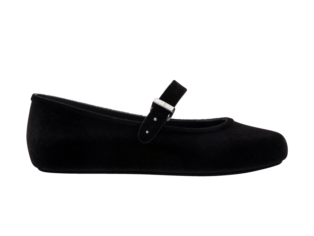 Soft Velvet II Ballerina | Black