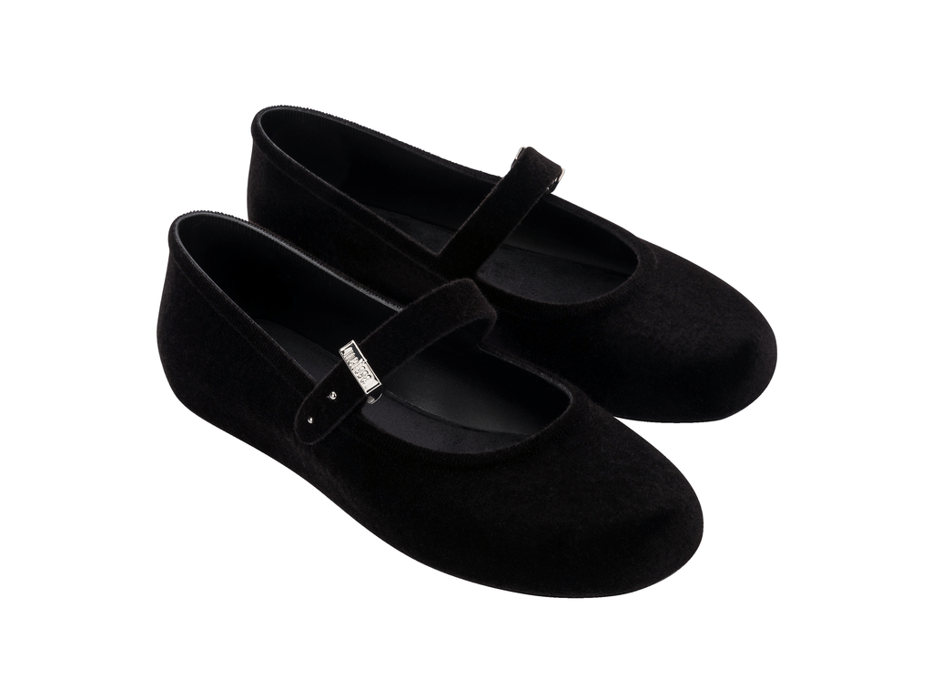 Soft Velvet II Ballerina | Black