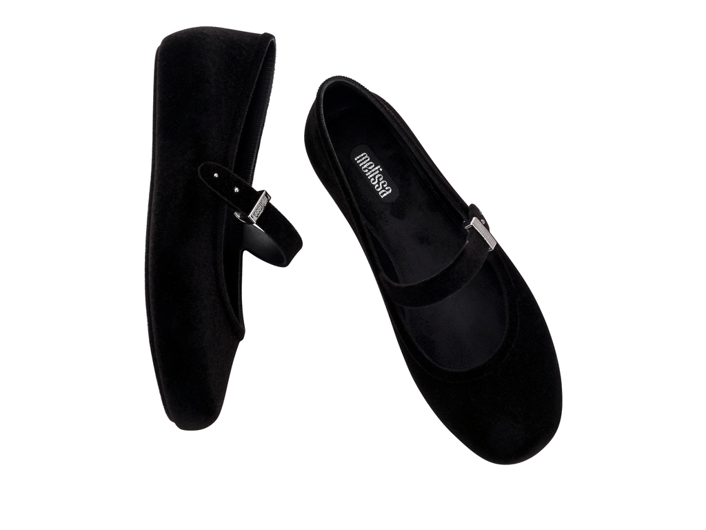 Soft Velvet II Ballerina | Black