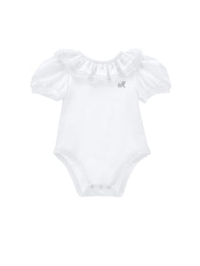 Girls | Scalloped Collar Shirt Body | White
