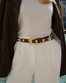 No. 8 Belt | Chocolate-Gold