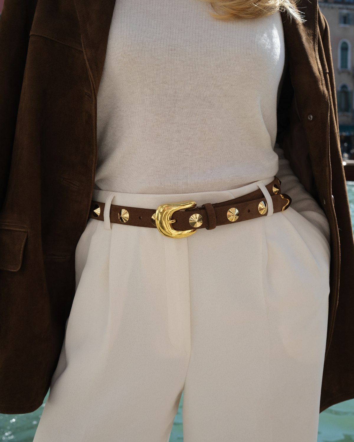 No. 8 Belt | Chocolate-Gold