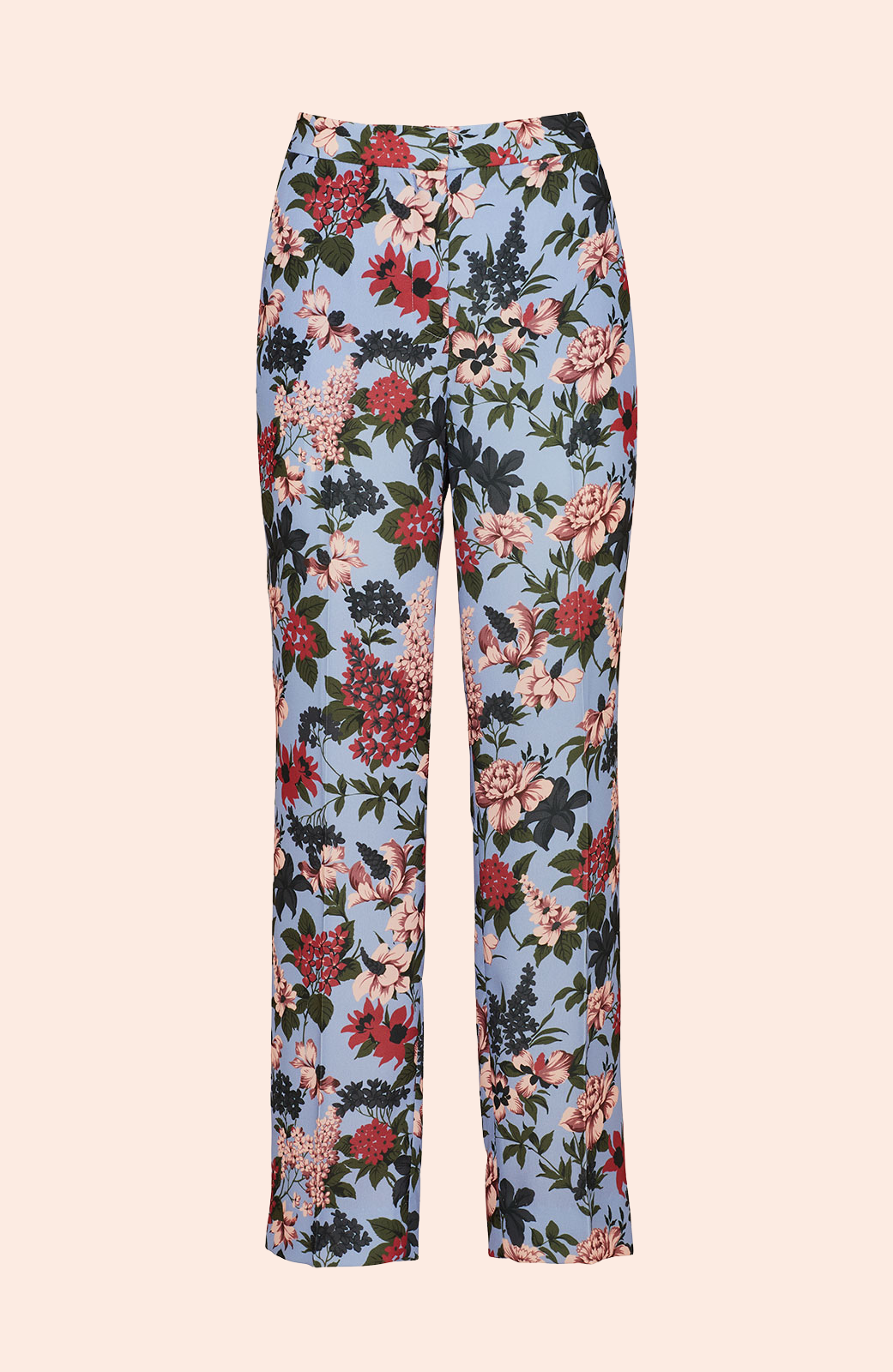 Floral Printed Crepe Erin Pant | Periwinkle Multi