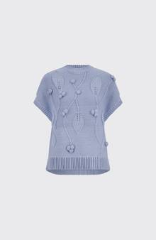 Embroidered Sleeveless Sweater | Cloud