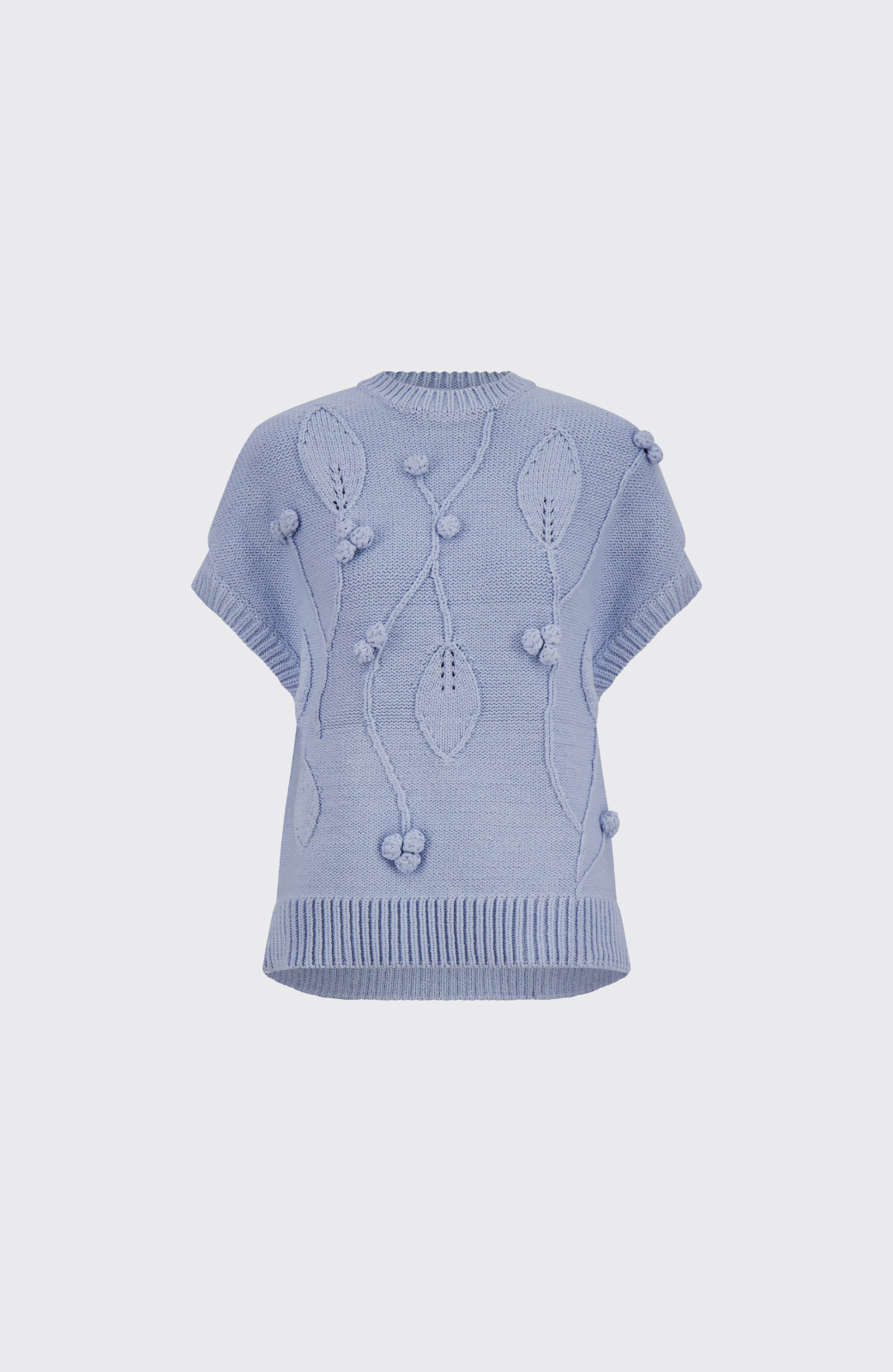 Embroidered Sleeveless Sweater | Cloud