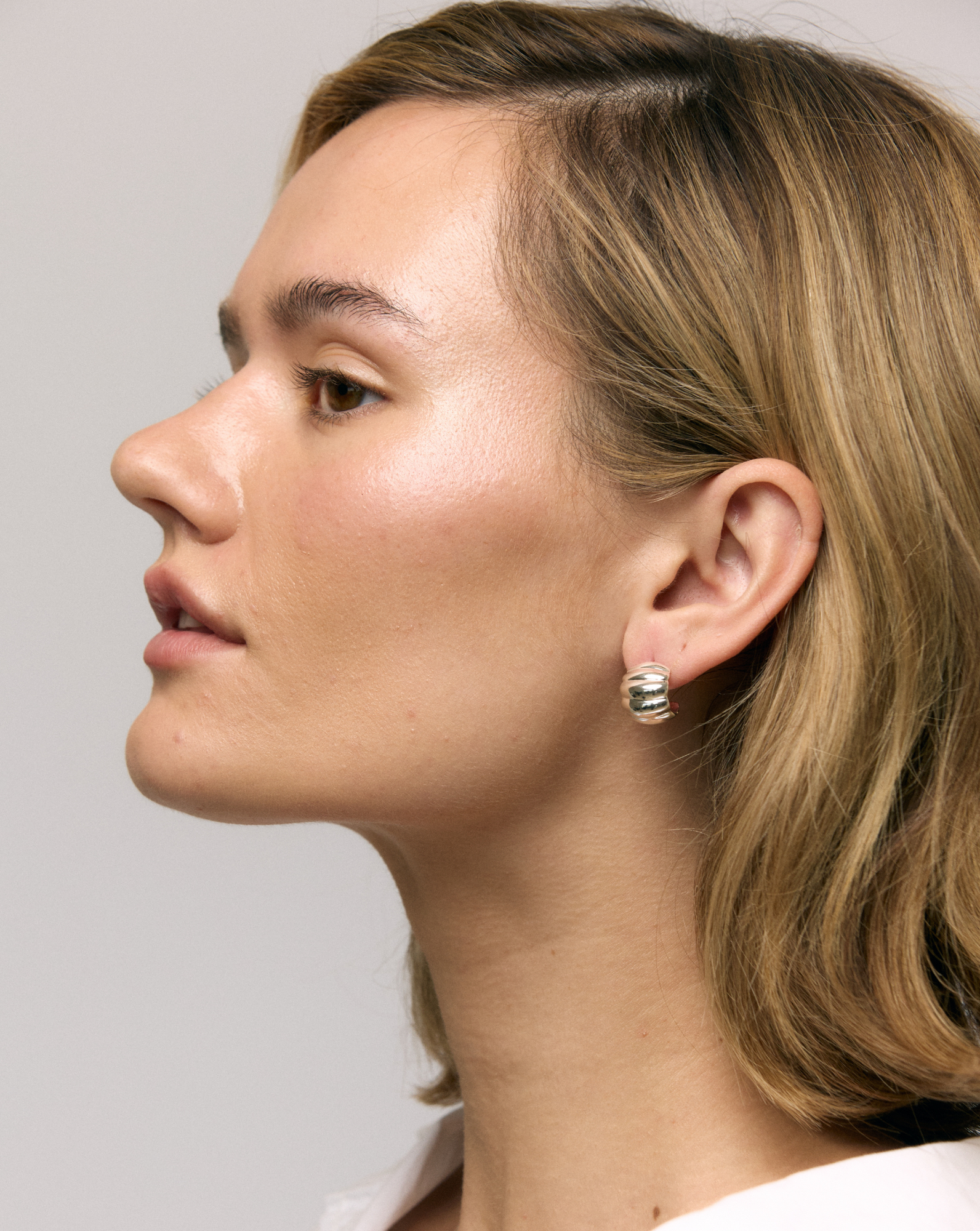Terre Huggie Earrings | Silver Plated