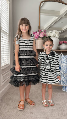 Baby Girls | Monaco and Striped Dress | Black & White