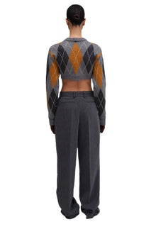 Abeje Cropped Cardigan | Cinnamon Slate Grey