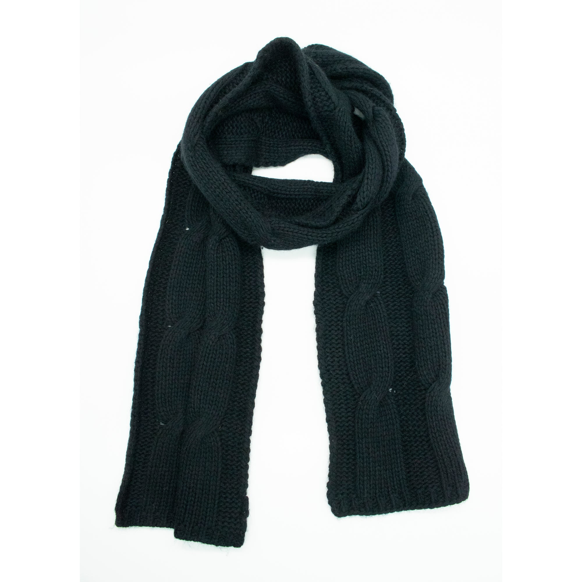 Womens | Big Cable Scarf | Black
