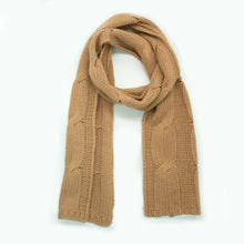 Womens | Big Cable Scarf | Camel