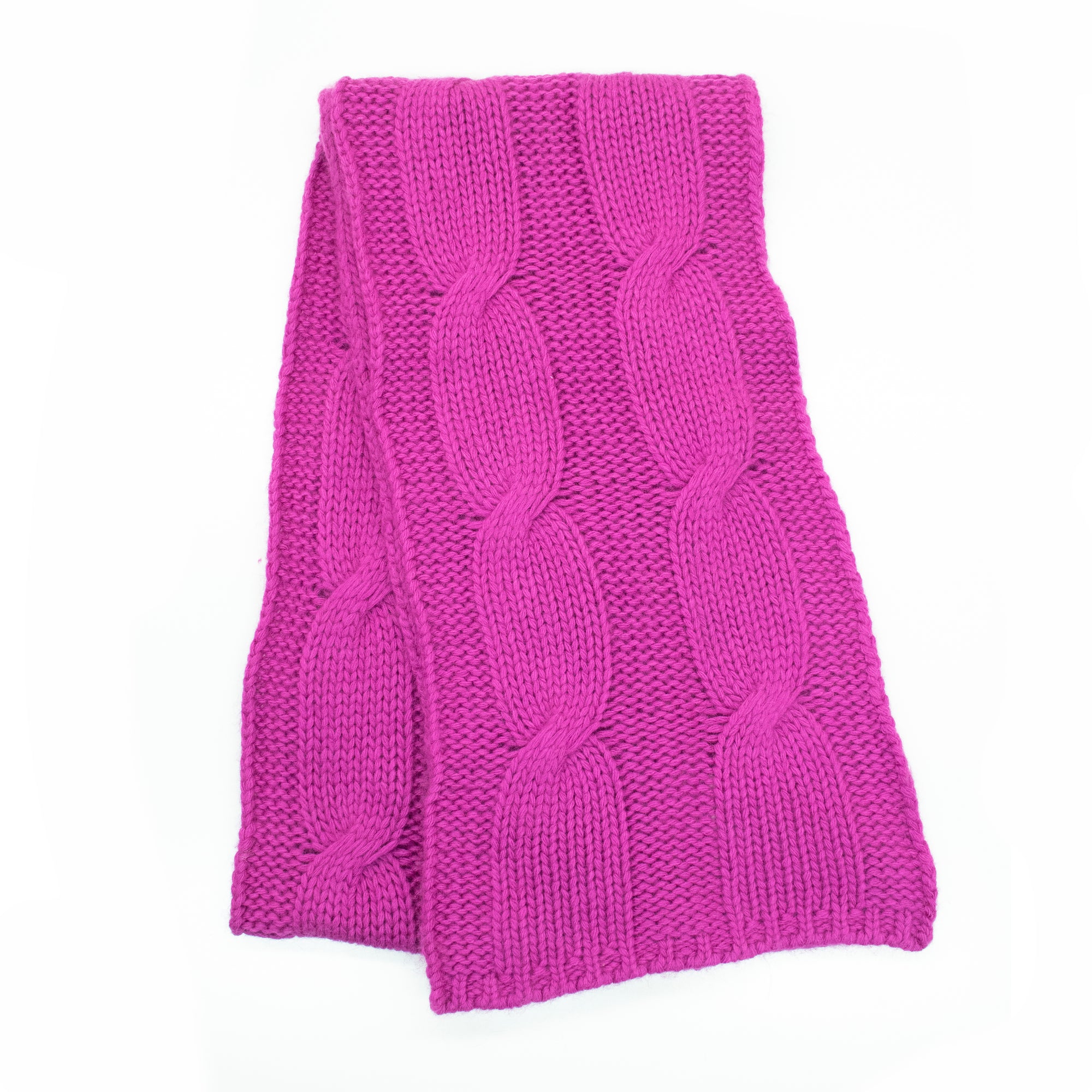 Womens | Big Cable Scarf | Very Berry