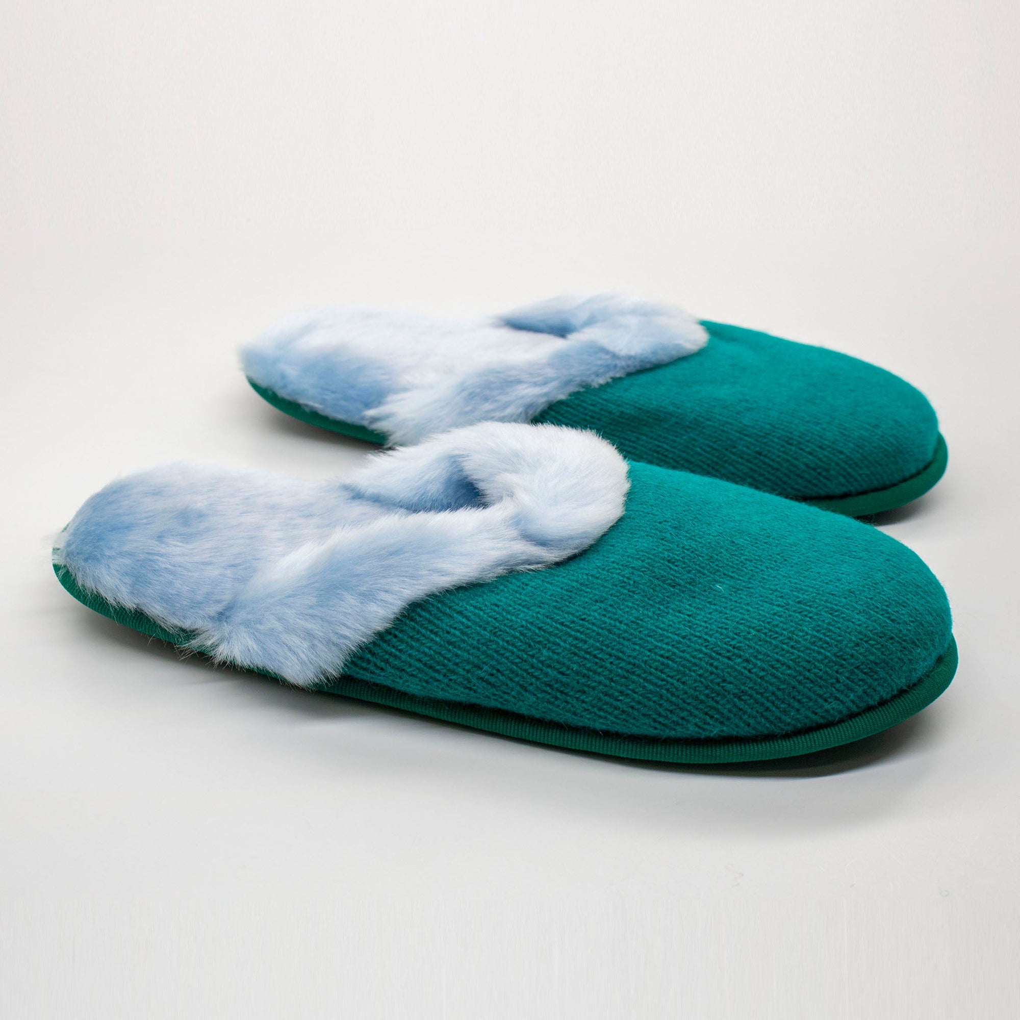 Slippers With Faux Fur Lining | Glacier Blue