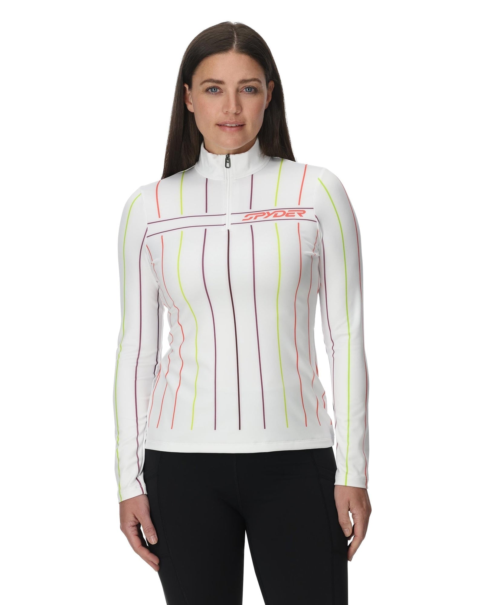 Women | Vivid Half Zip T-Neck | Stripe