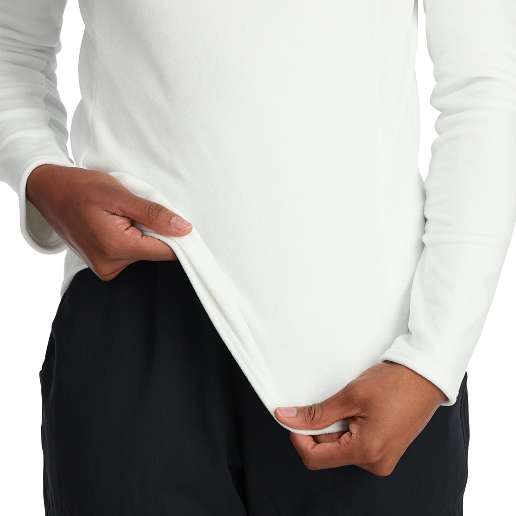 Women | Shimmer Bug Half Zip T-Neck | White