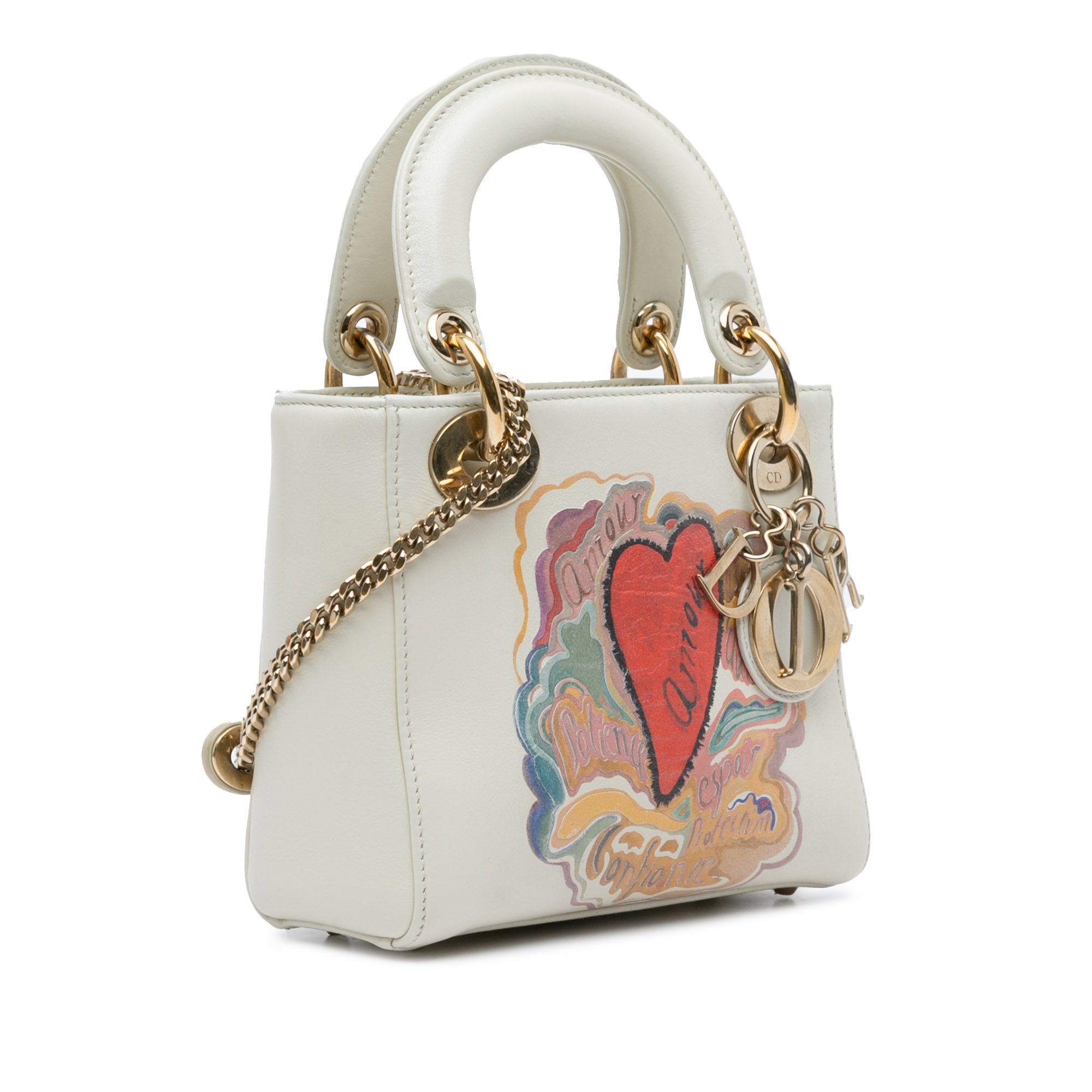 Dior | Pre-Owned Niki De Saint Phalle Mini Calfskin Dioramour Lady (Printed) - III | White