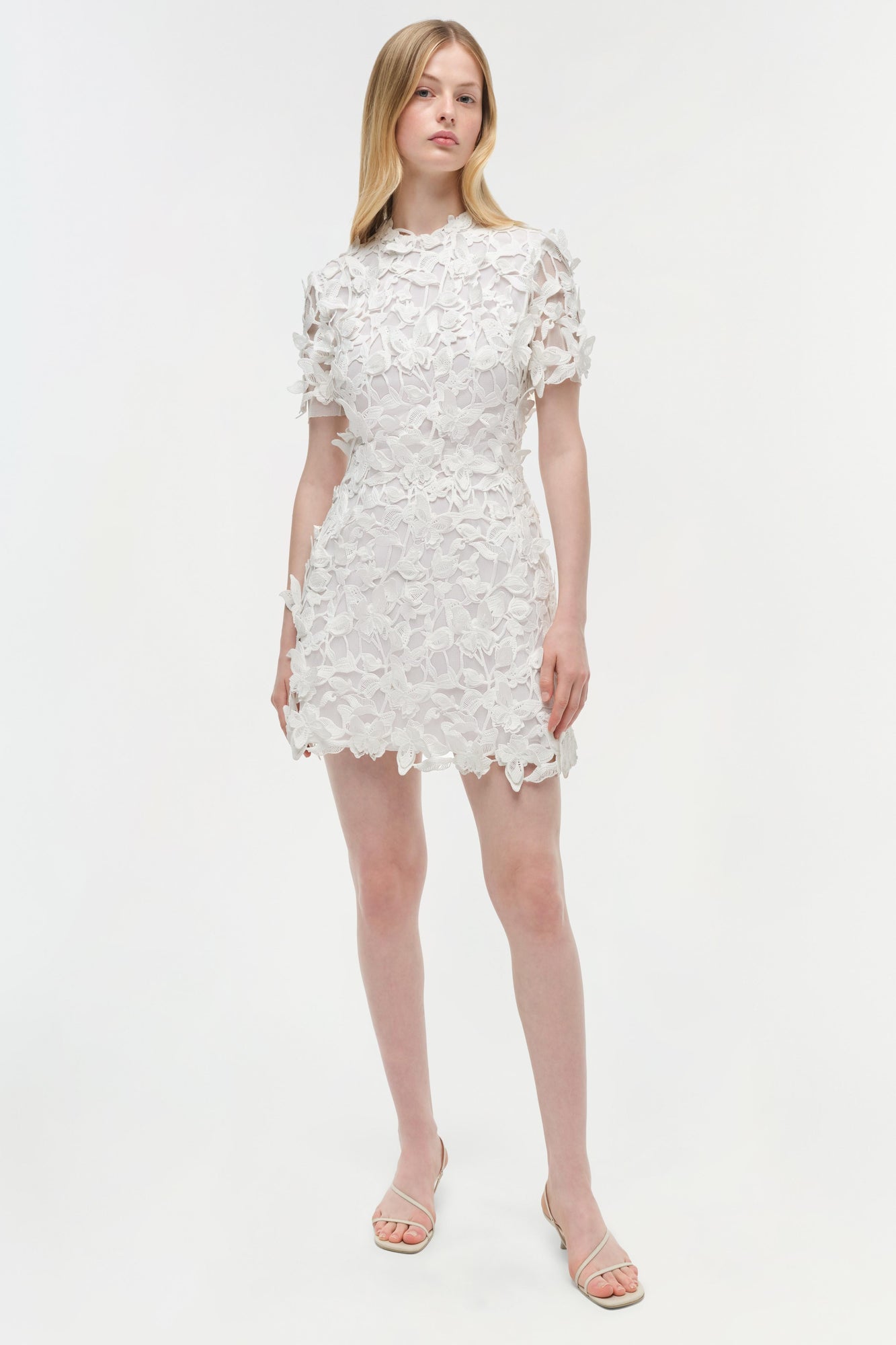 Womens | Darla Applique Mini Dress | White