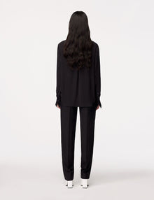 Another Tomorrow Silk Detachable Bandana Blouse in Black – Silk Women's Top