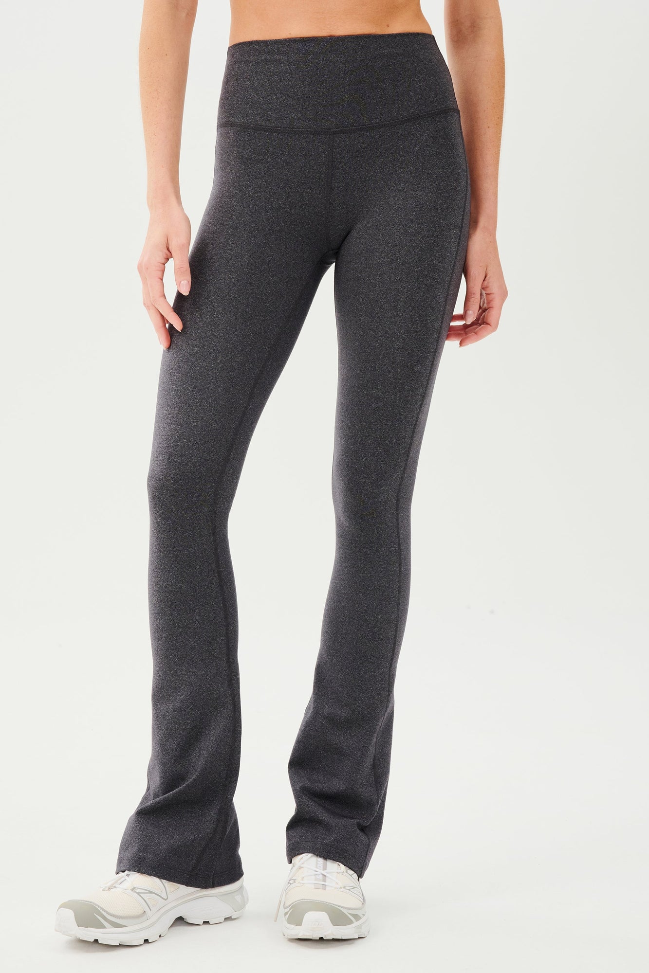 Raquel High Waist Flared Legging | Heather Grey