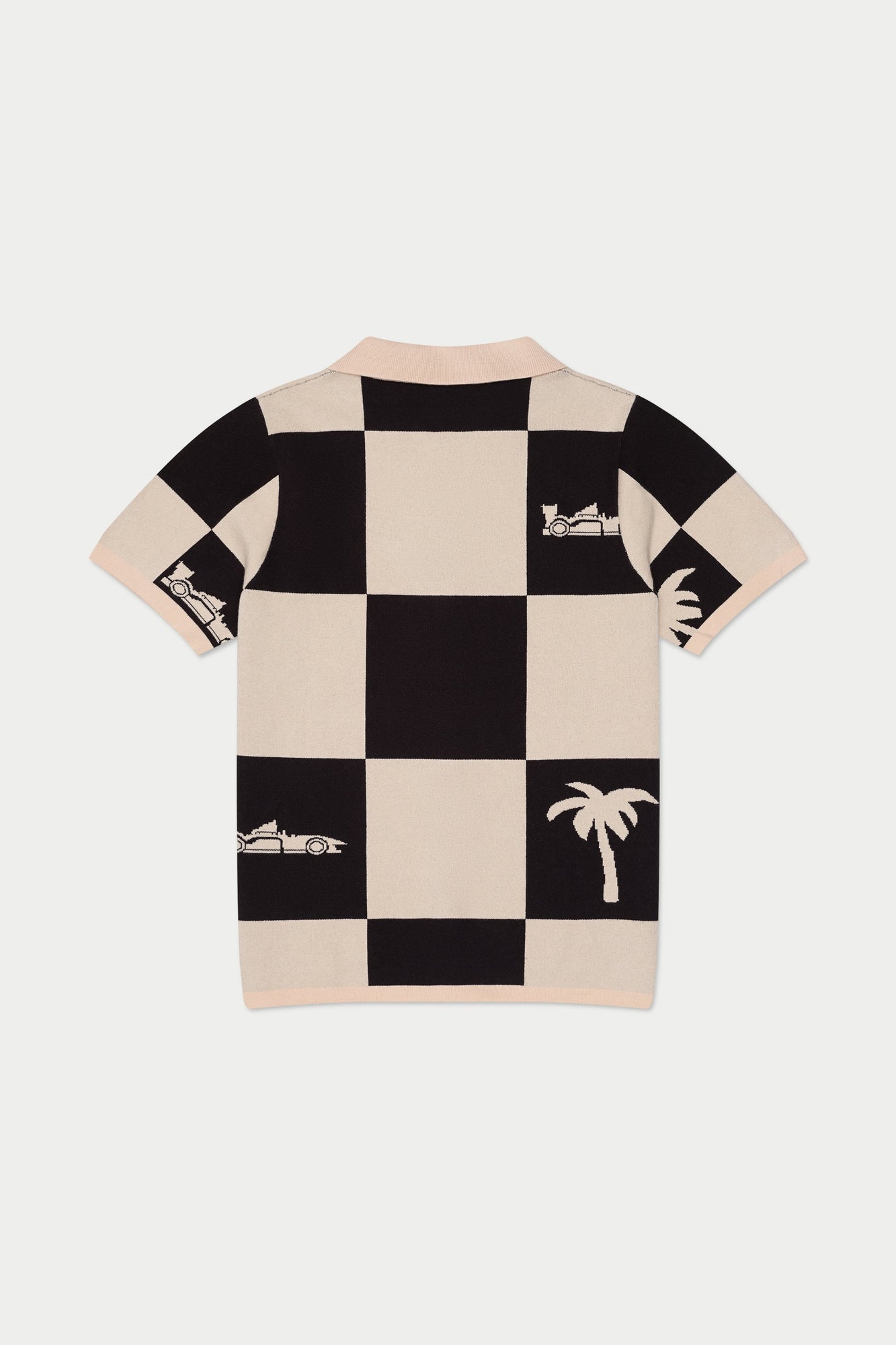 Victory Lap Knit Shirt | Black/White