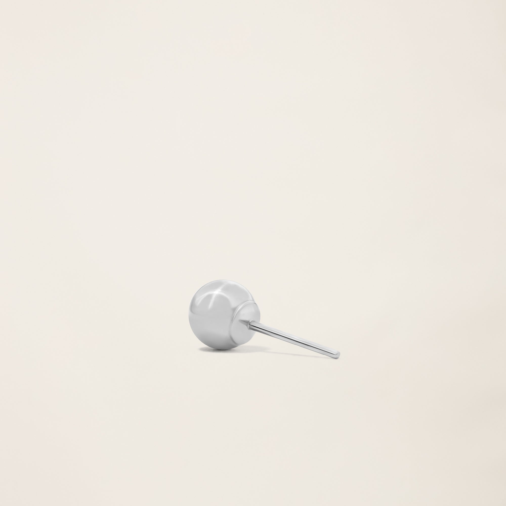 Womens | Sphere Studs | 14K Solid White Gold