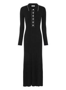 Angelina Dress | Raven W/ Silence Trim
