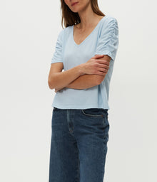 Josie V-Neck Ruched Tee | Fountain