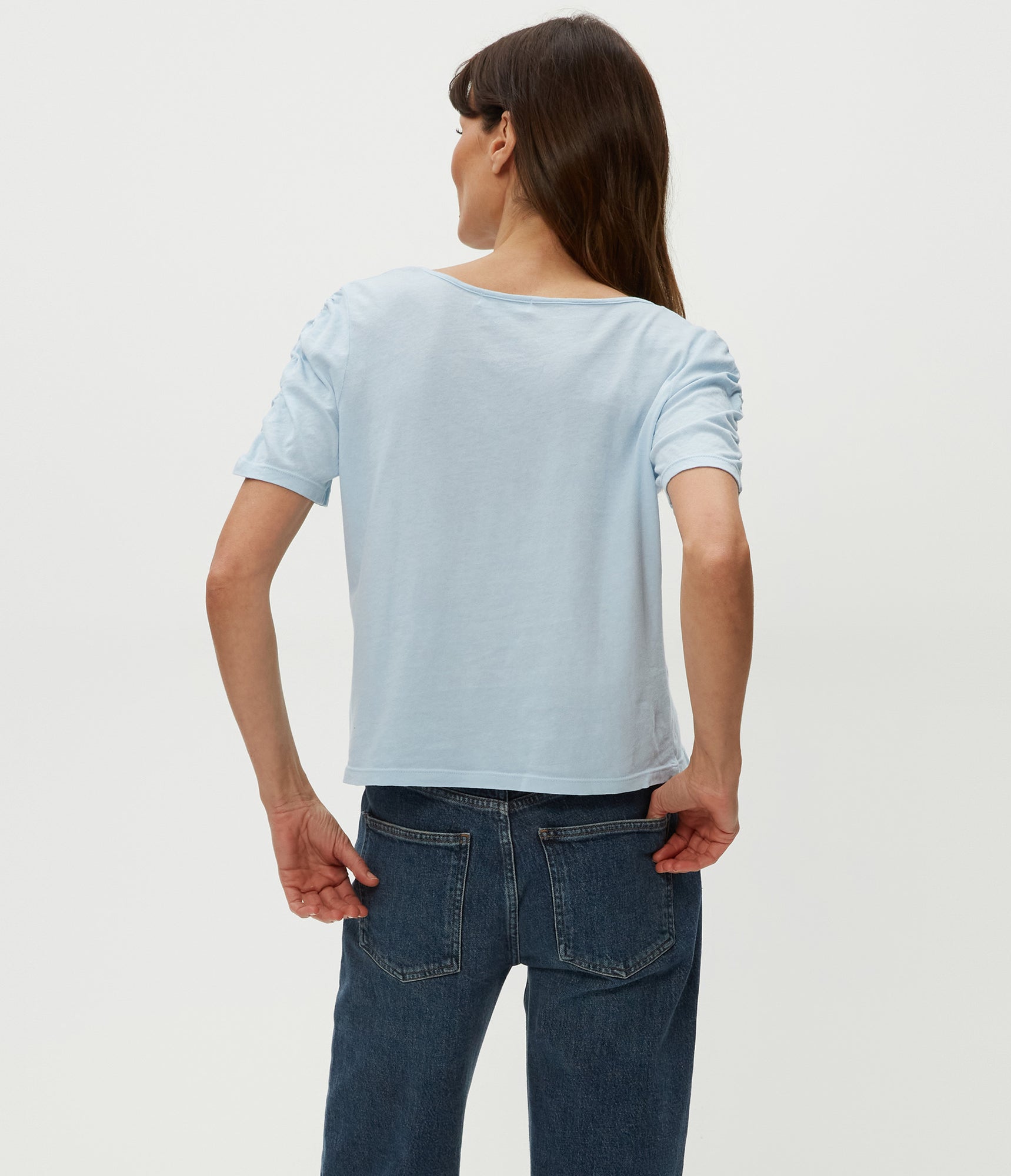 Josie V-Neck Ruched Tee | Fountain