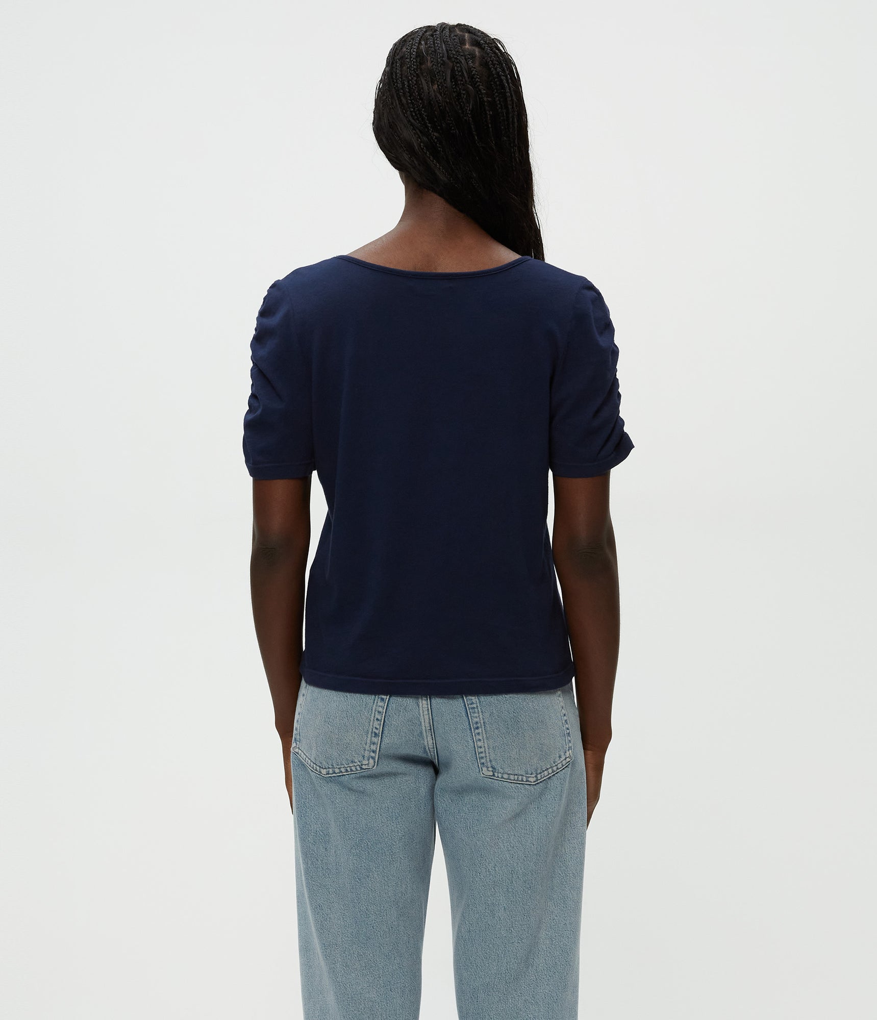 Josie V-Neck Ruched Tee | Nocturnal