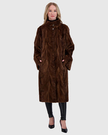 Mink Sections Short Coat | Scanbrown