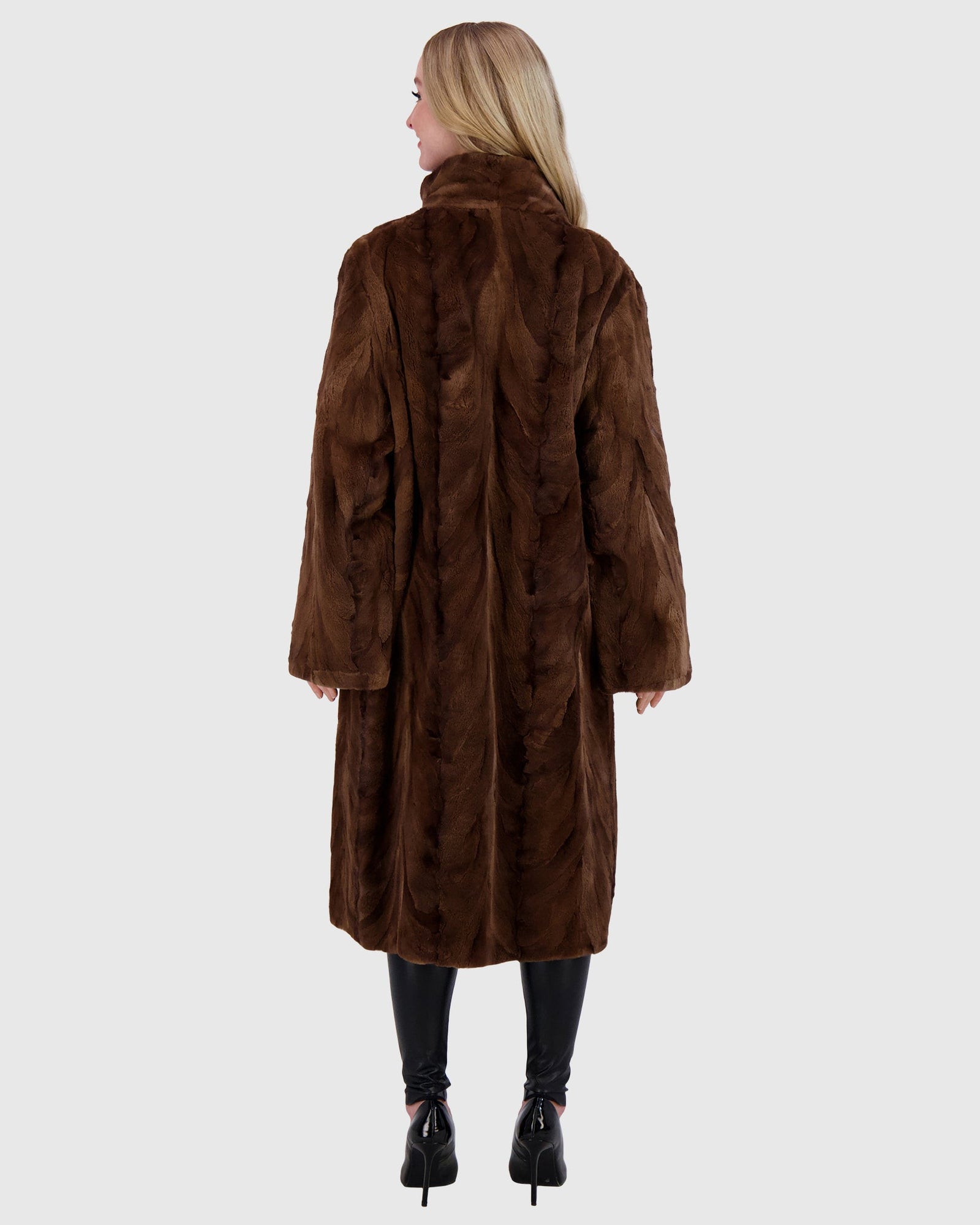 Mink Sections Short Coat | Scanbrown