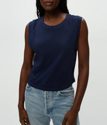 Johnnie Cropped Crew Neck Tank w/ Rib Trim | Nocturnal