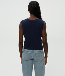 Johnnie Cropped Crew Neck Tank w/ Rib Trim | Nocturnal
