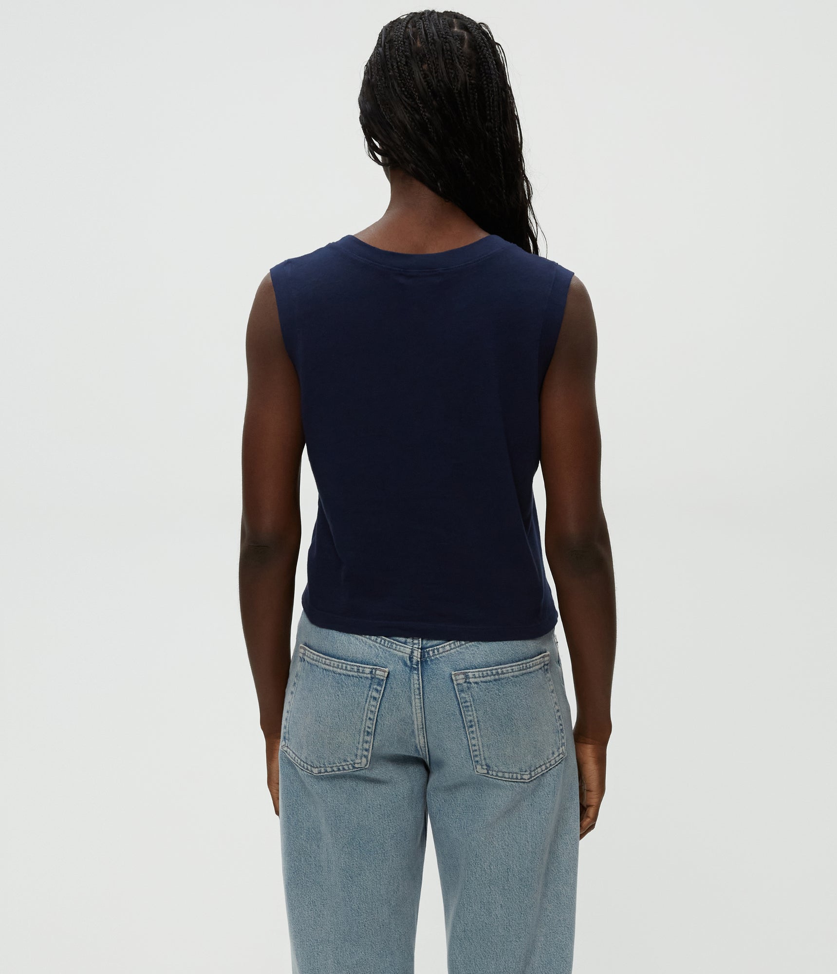 Johnnie Cropped Crew Neck Tank w/ Rib Trim | Nocturnal