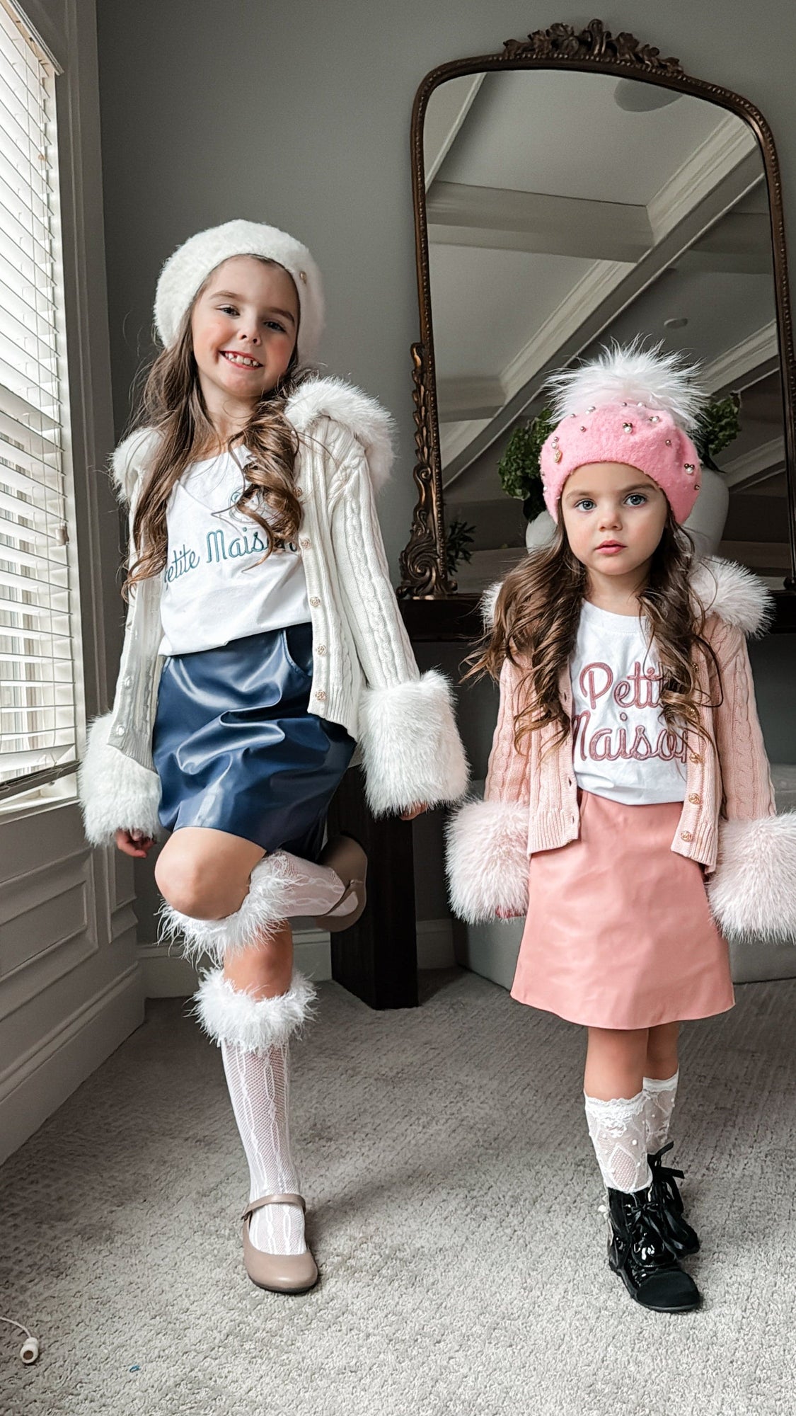 Baby Girls | Cableknit Faux Fur Cotton Cardigan | White