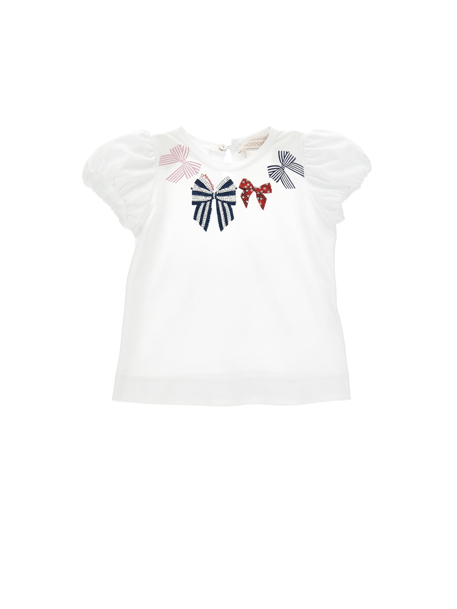 Girls | Jersey T-Shirt With Bows | White