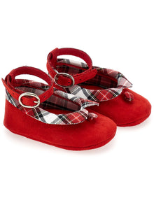 Girls | Ballet Flats With Tartan Collar | Ruby