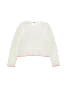Girls | Soft Sweater With Rhinestone Teddy Bear | Cream/FairyTale