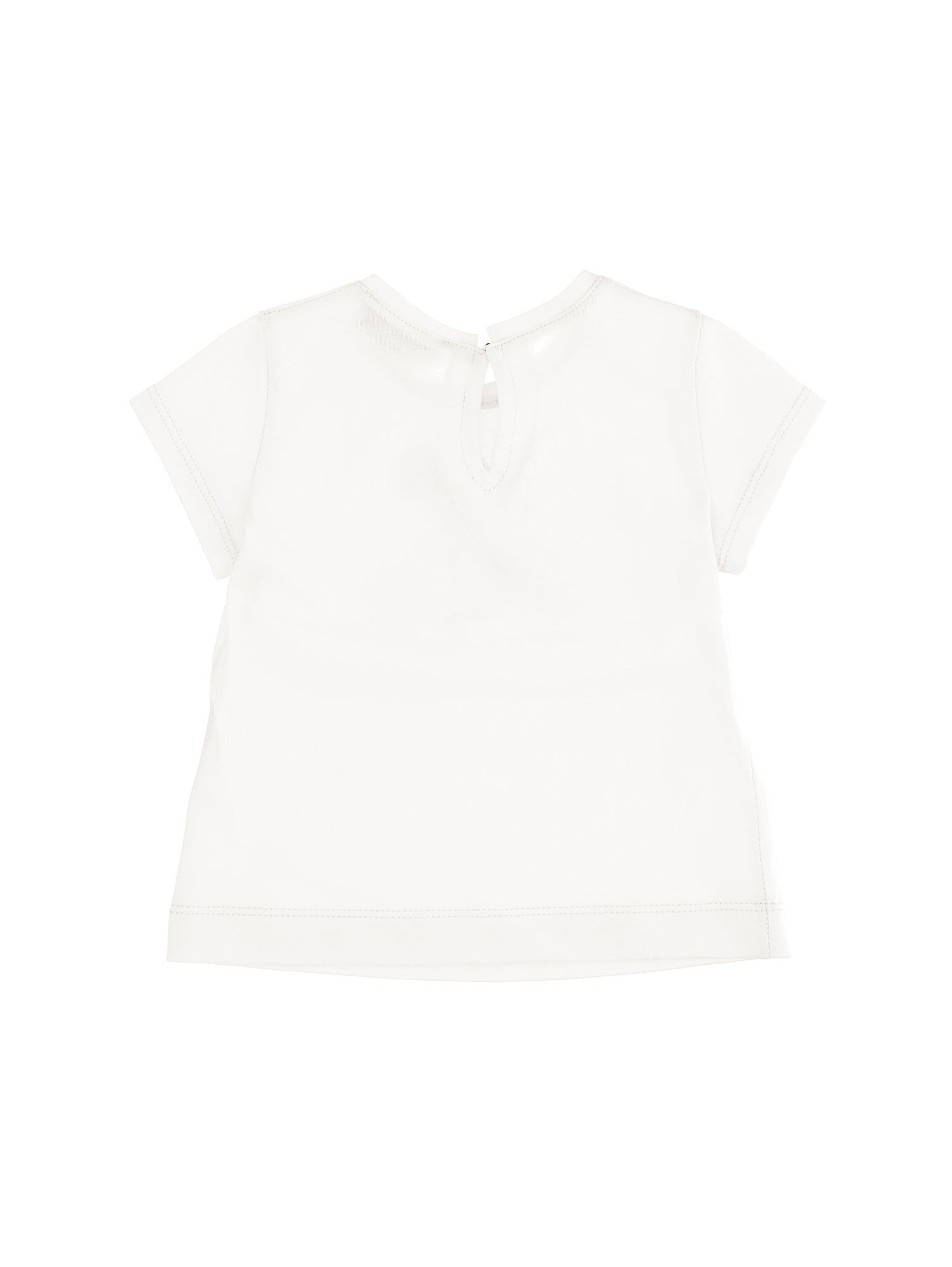 Girls | Cotton T-Shirt With Bow | Cream