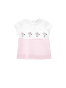Girls | Two-Tone Jersey T-Shirt | White/FairyTale Pink