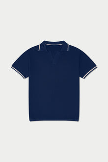 Navy Knit Polo | Blue
