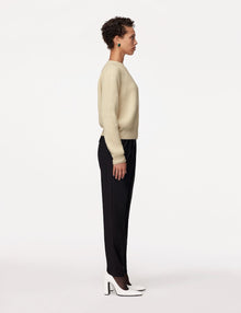 Another Tomorrow Cashmere Ribbed Sweater in Ivory – Cashmere Women's Knitwear
