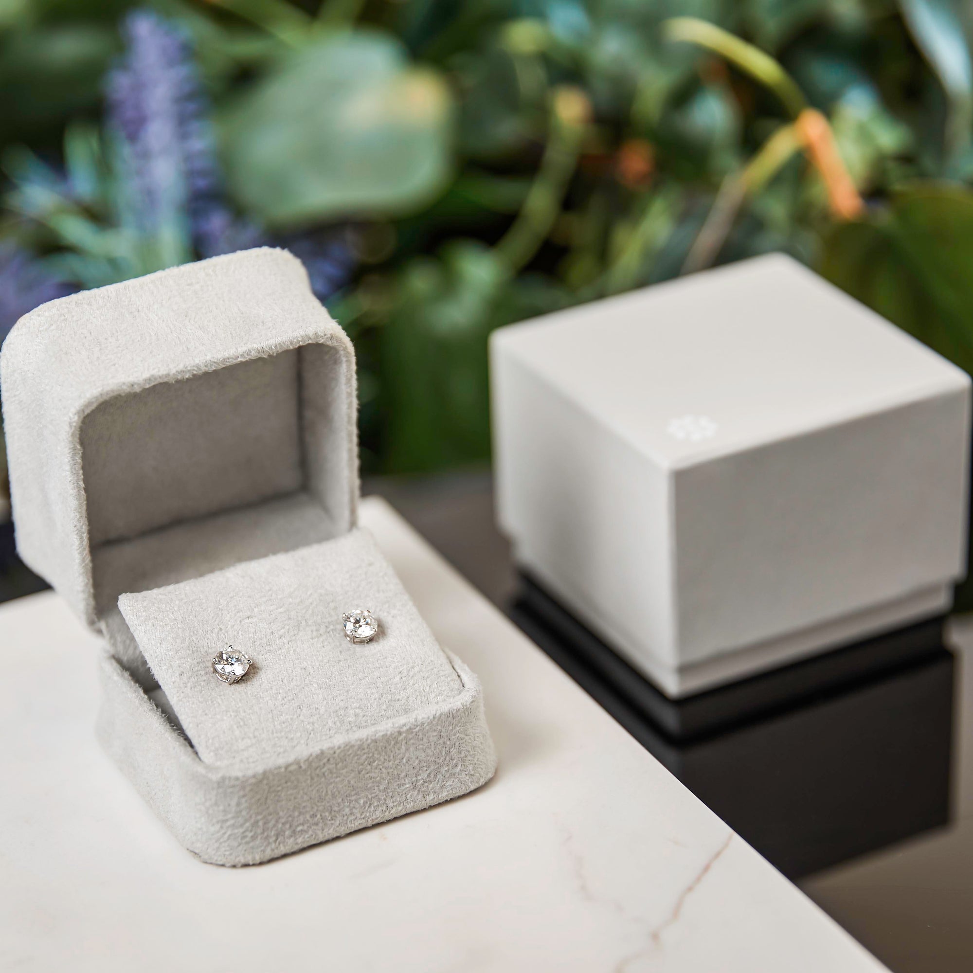 Womens | 18K Solid White Gold | Dalton Solitaire Studs | 0.5 CTW Diamonds