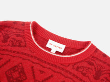 Short-Seleves Knit Cardigan With Button | Red