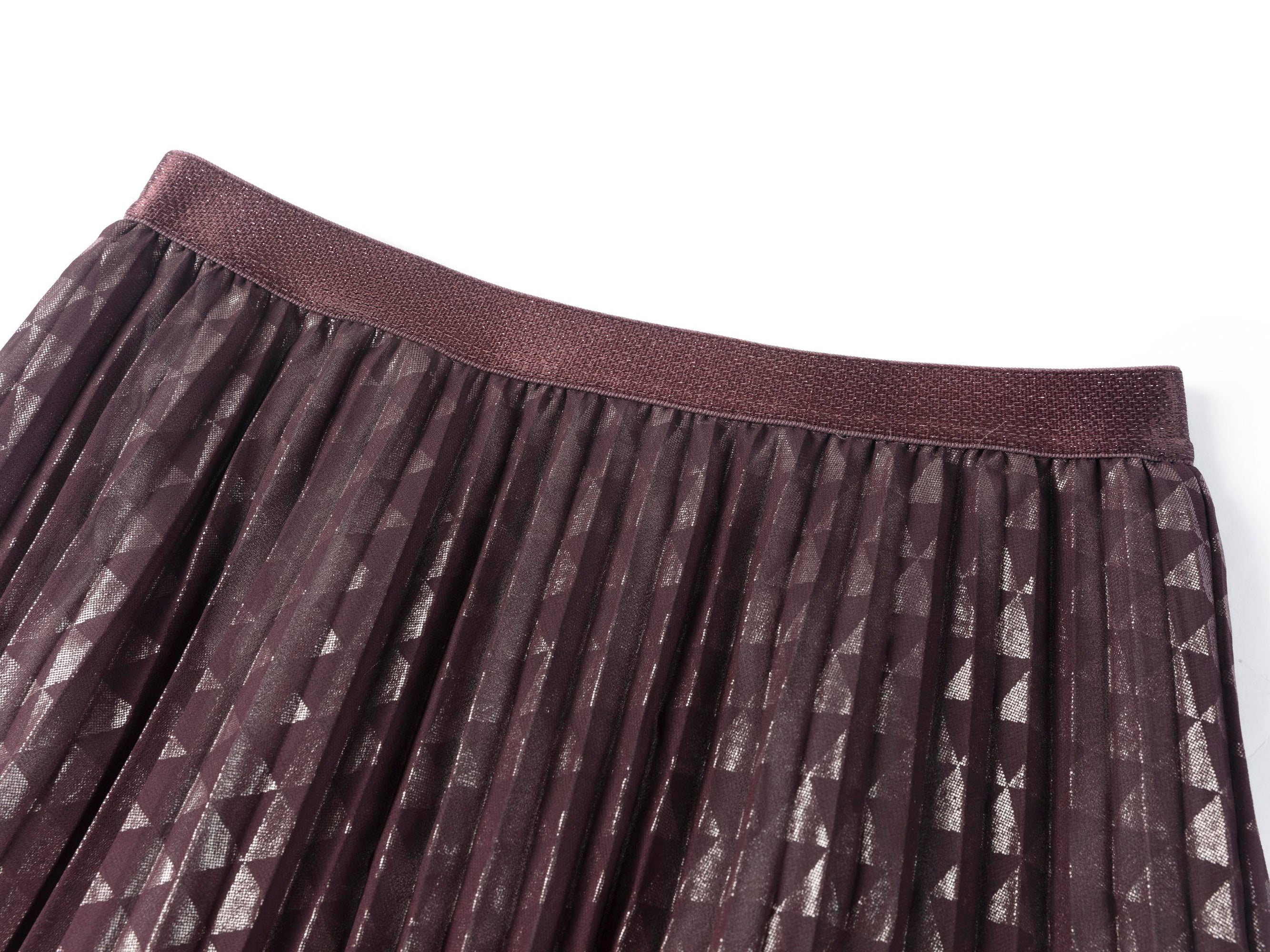 Pleated Midi Skirt | Purple