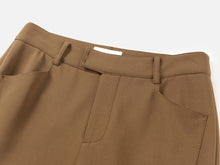 Fine Knitted Front Slits Pants | Brown