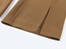 Fine Knitted Front Slits Pants | Brown