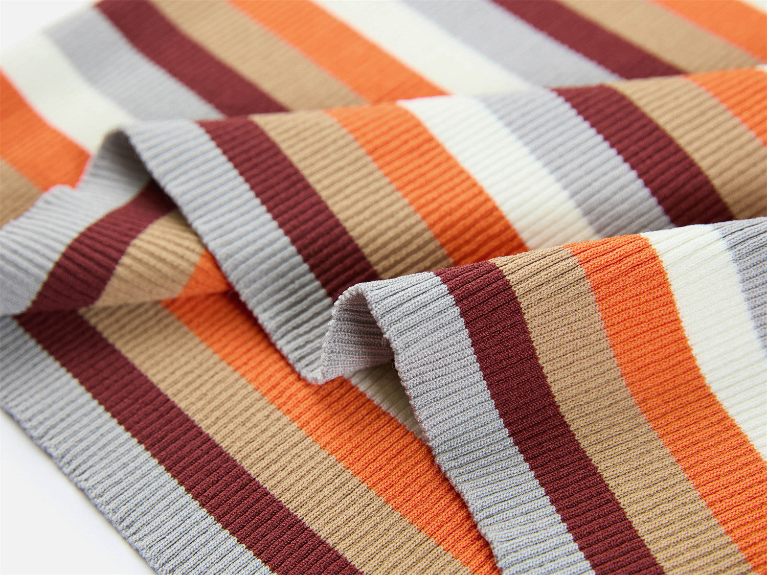 Horizontal Stripe Knit Vest | Orange
